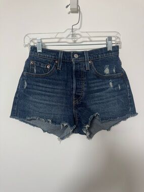 Levi’s Women’s High-Rise Dark Blue Denim Shorts, Size 24